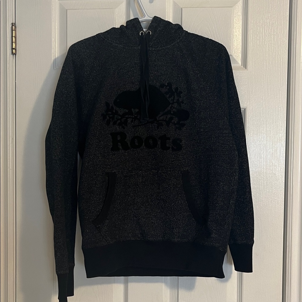 Roots Charcoal Hoodie with Logo